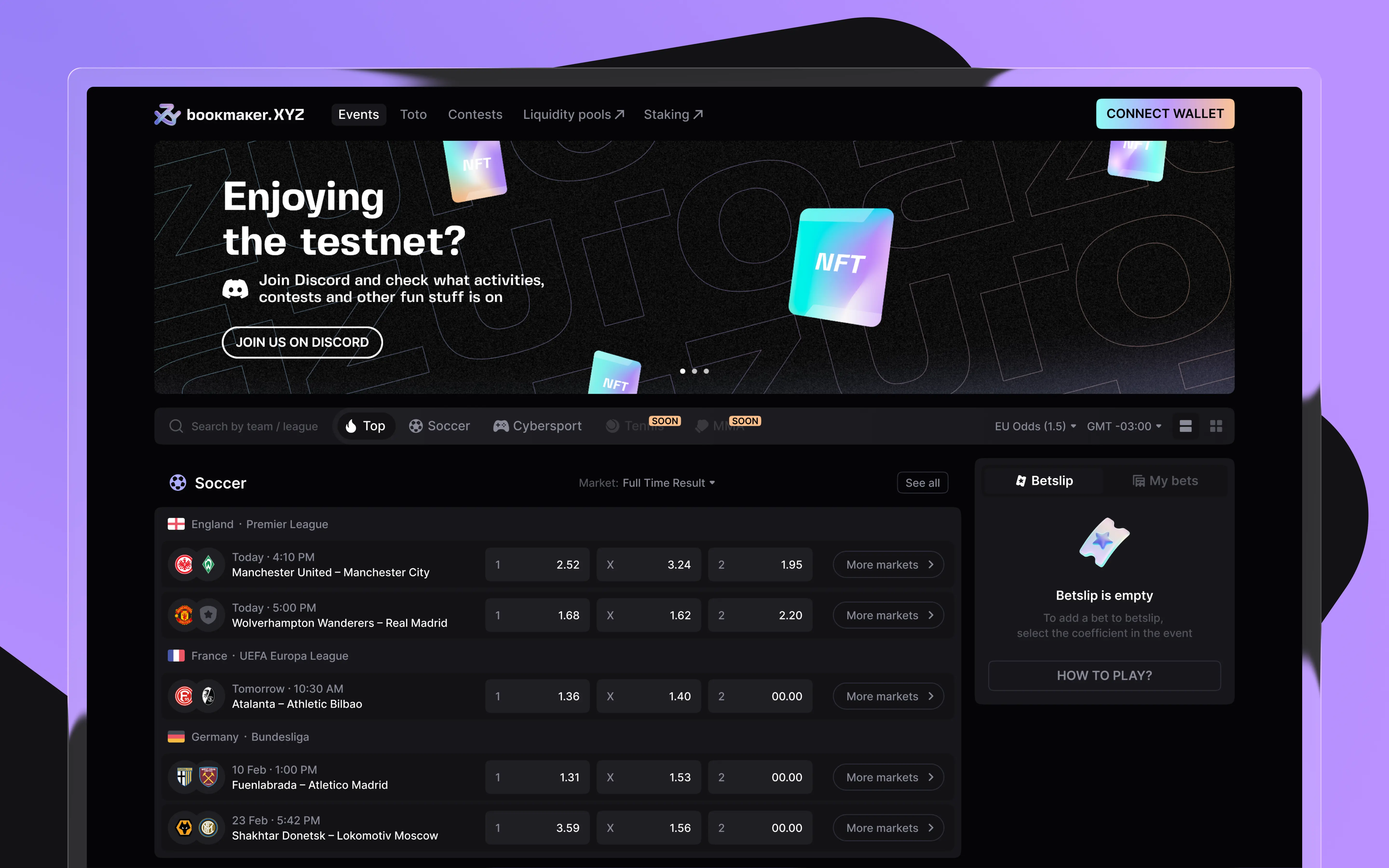 Bookmaker.xyz interface