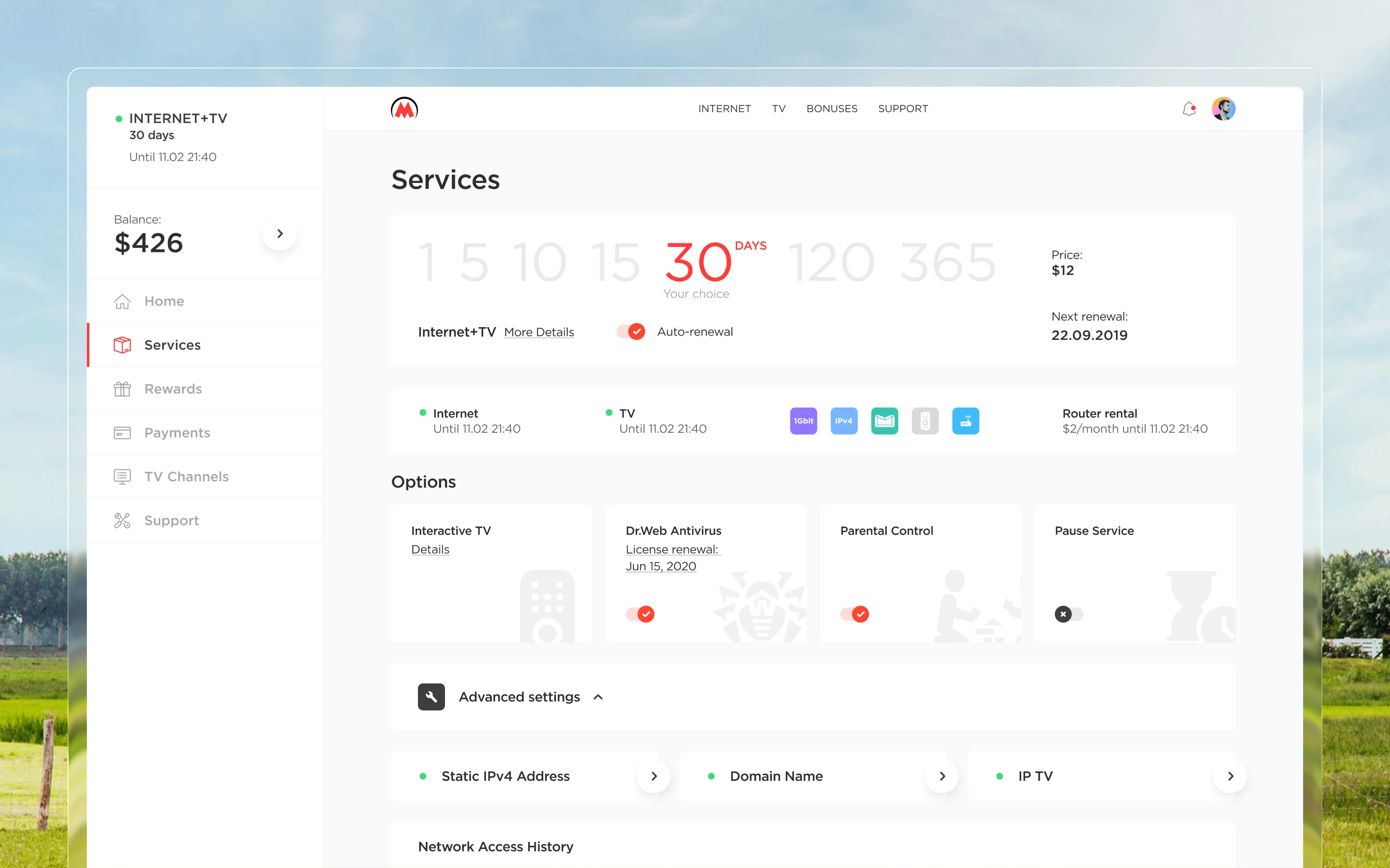 Metroset interface