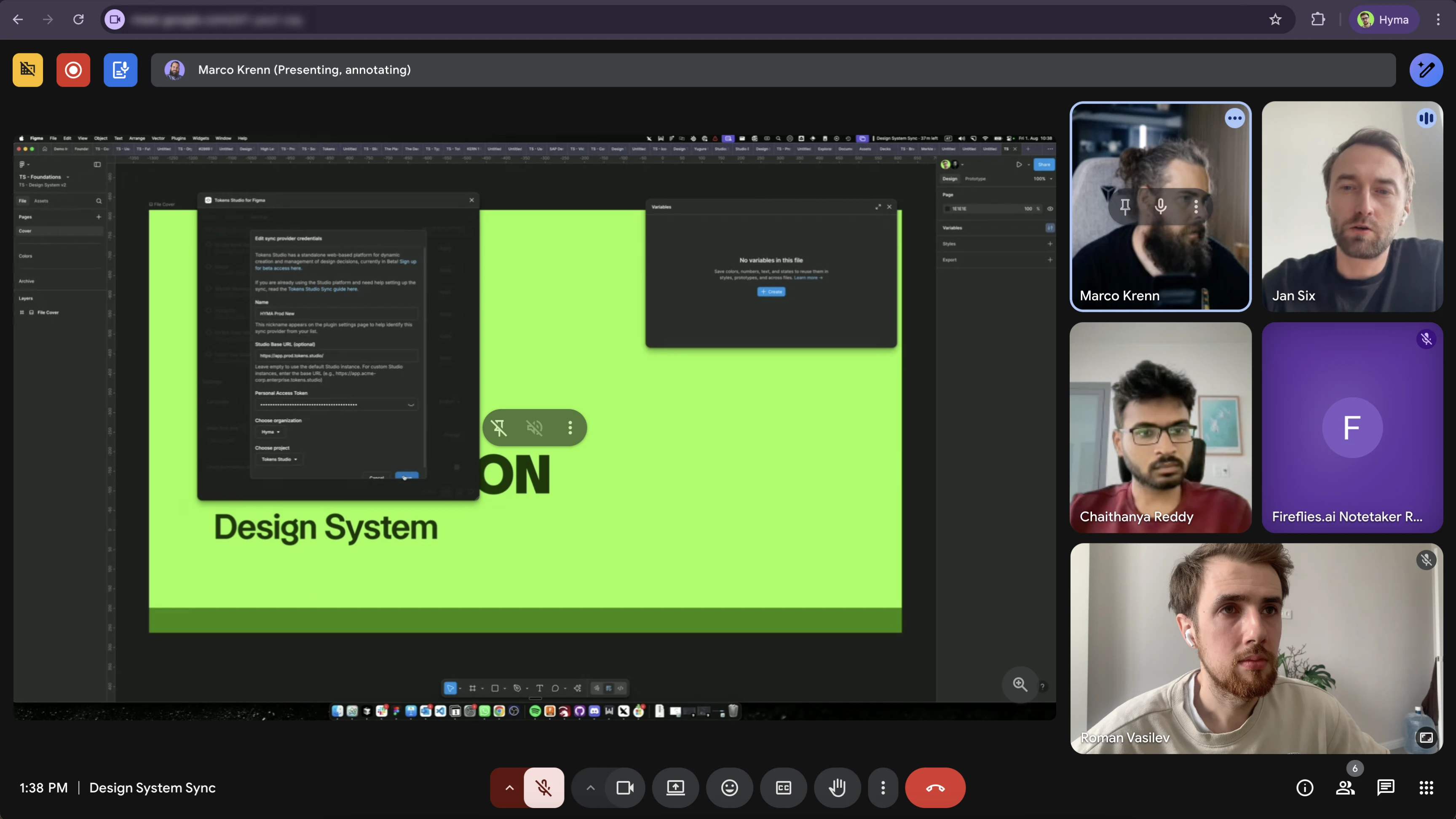 Tokens Studio remote product design work call