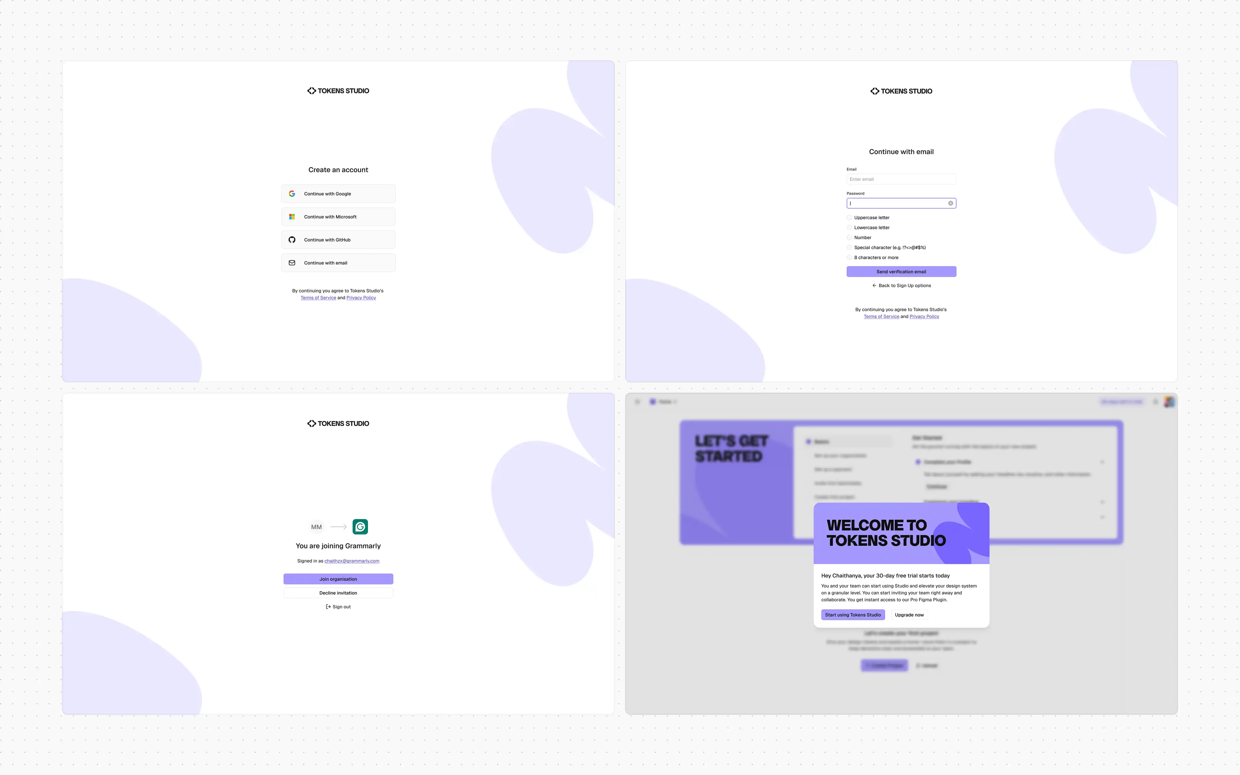 Authentication and organization flows