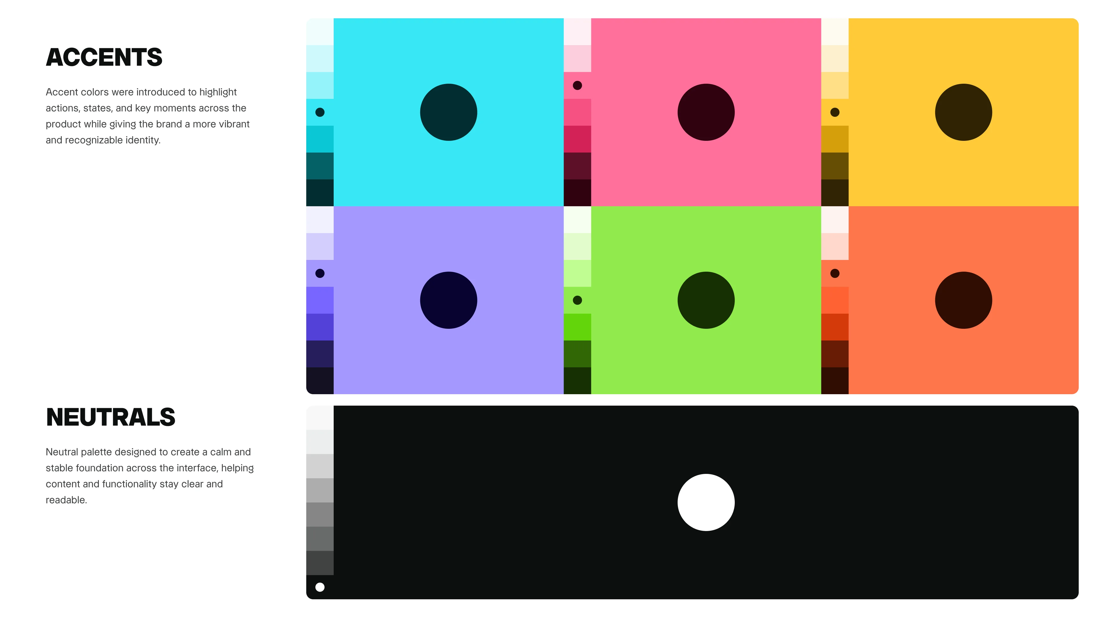 Vibrant color palette