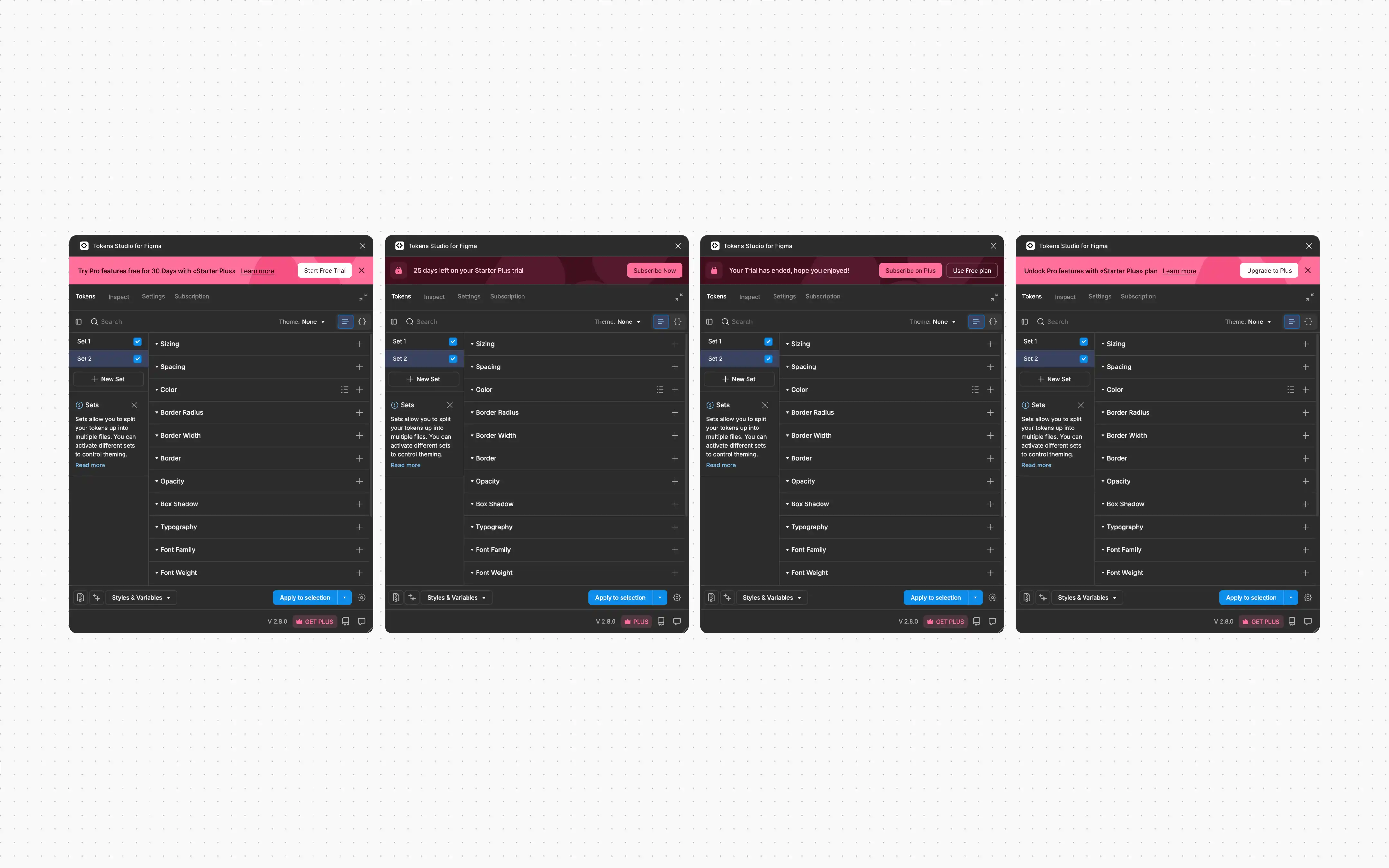 Plugin lifecycle banners