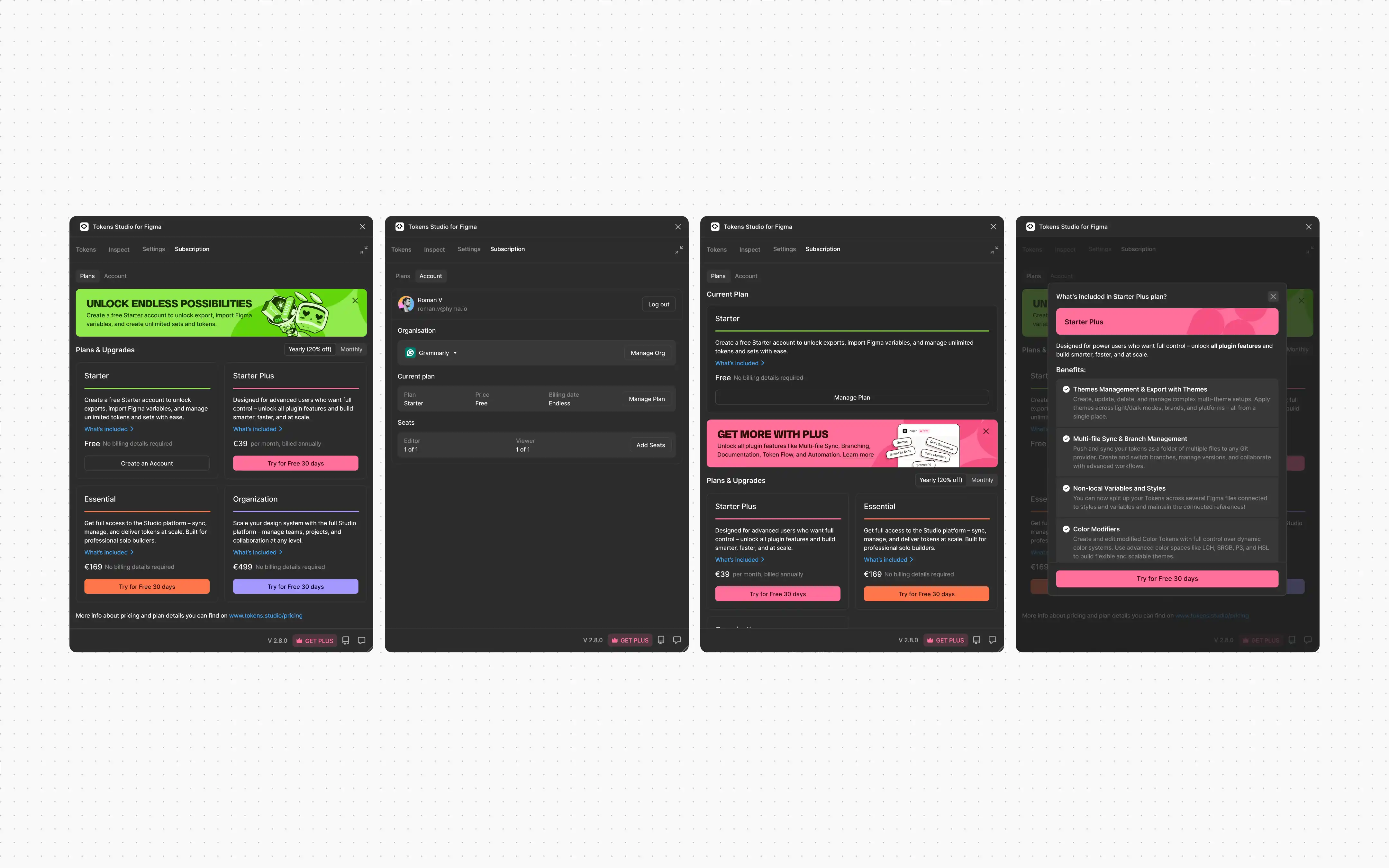 Plugin subscription section