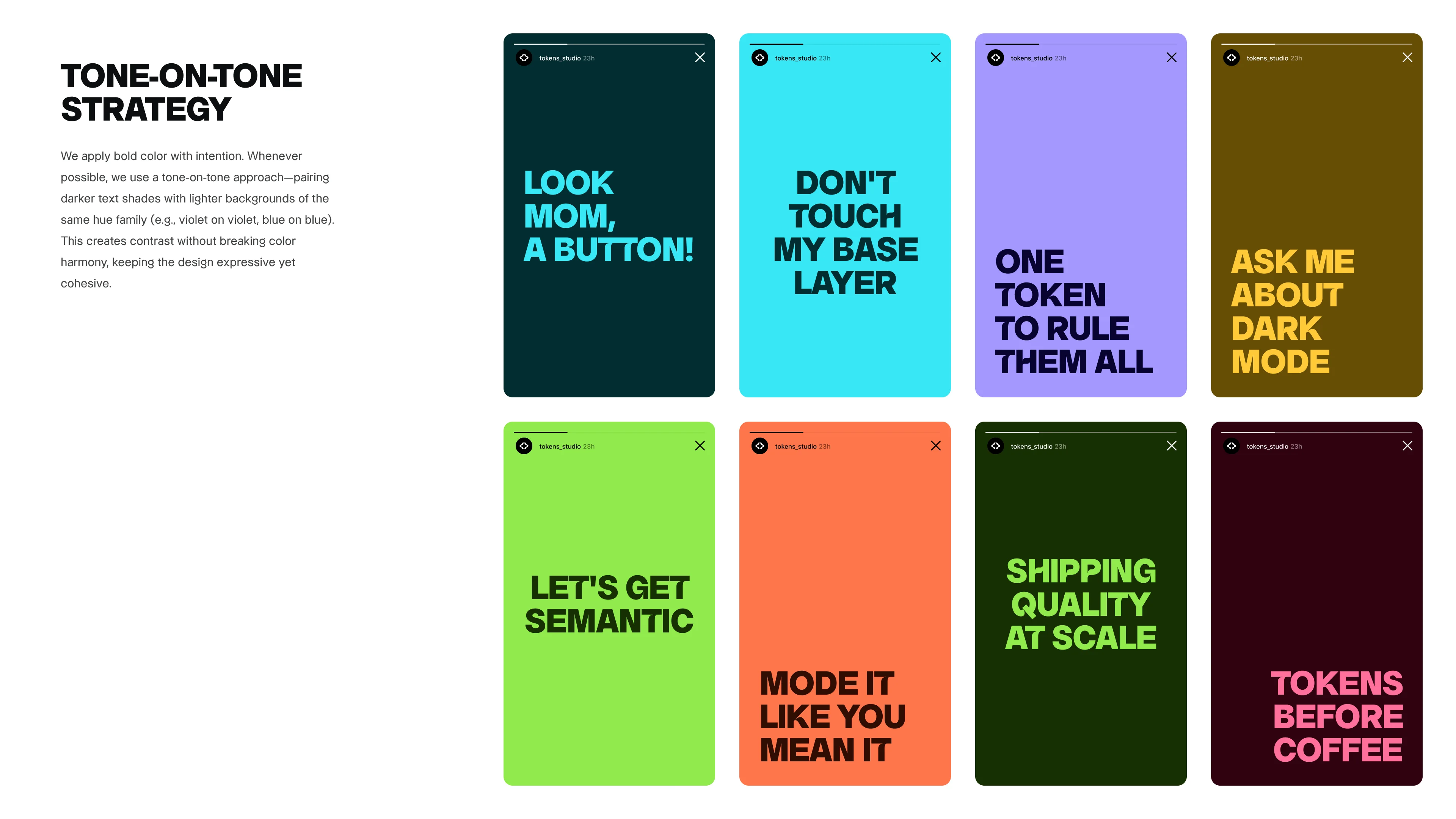 Tone-on-tone color strategy